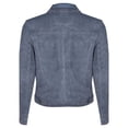 thumbnail image 3 of Mens Suede Leather Denim Jeans Jacket-Dover in Grey, 3 of 10