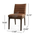 thumbnail image 4 of Christopher Knight Home Mid-Century Modern 7-Piece Dining Set with 6 PU Upholstered Chairs, Wood Frame, Cognac, 4 of 13