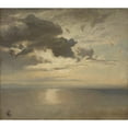thumbnail image 2 of Hans Gude 14x12 Black Ornate Wood Framed Double Matted Museum Art Print Titled: Cloud Study Over the Sea, 2 of 5