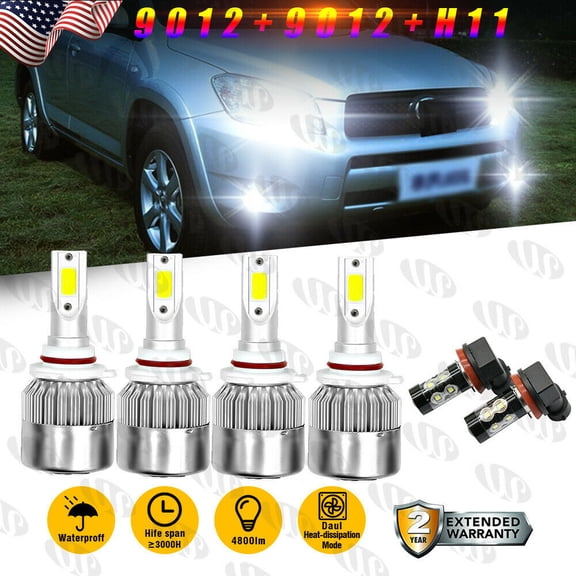 For Ford Explorer 2011-2015 -6PC Combo LED Headlights Fog Light Bulbs Kits 6000K
