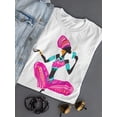 thumbnail image 3 of Ethnic Dress Black Woman Tea  T-Shirt Women -Image by Shutterstock, Female Medium, 3 of 4