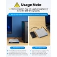 thumbnail image 5 of Atzeste External CD/DVD Drive for Laptop, USB 3.0 & Type-C Portable Burner Rewriter with 4 USB Ports, SD/TF Reader, Supports Windows 98/XP/Vista/7/8/10/11, Mac OS 8.6+, Linux, 5 of 9