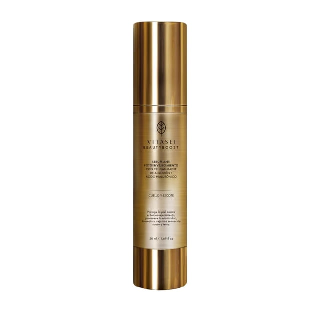 Vitasei Sérum Reafirmante para Cuello y Escote | Con Ácido Hialurónico, Células Madre de Algodón y Escualeno | Hidratación Profunda y Efecto Antiedad, 50 ml