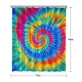 thumbnail image 5 of Colorful Rainbow Tie Dye Spiral Pattern Shower Curtain 72"x84" ,Bathroom Decorative Shower Curtains Set with 12 Hooks,Modern Waterproof Washable Shower Curtain, 5 of 6