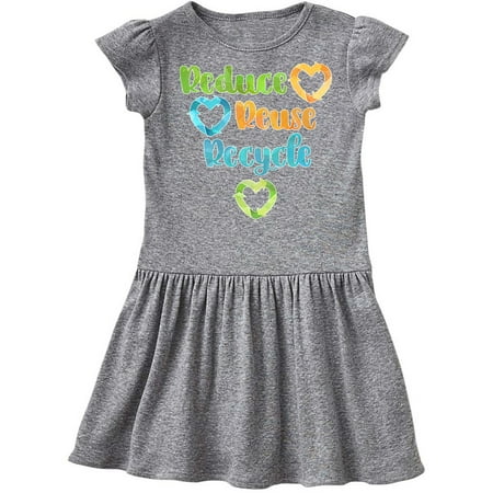 

Inktastic Earth Day Reduce Reuse Recycle with Hearts Gift Toddler Girl Dress