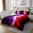 thumbnail image 3 of Erosebridal Lightning Quilt Set Queen Size,Purple Red Abstract Bedspread Set Adult,Gaming Coverlet Set Gamer Room Decor,Starry Sky Tie Dye Bed Set, 3 of 4