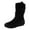Black, variant on IUJSOY Slouchy Boots for Women Suede Flat Boots Pull on Short Boots Round Toe Mid Calf Boots