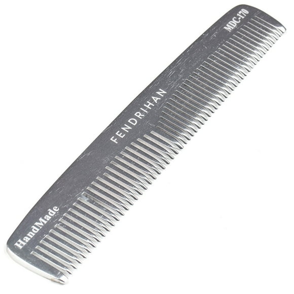 Fendrihan Peine de peluquería de doble diente de metal resistente (6,6 pulgadas)