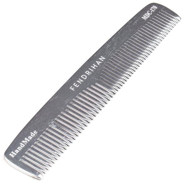 Fendrihan Peine de peluquería de doble diente de metal resistente (6,6 pulgadas)