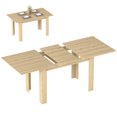 thumbnail image 1 of HOMCOM Extendable Dining Table, Kitchen Table for 6-8 People, Natural Wood, 1 of 10
