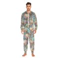 thumbnail image 3 of FORMRS Onesies Pajama for Adults Unisex Hoodie Winter Jumpsuit One Piece Sleepwear, Sizes S-2XL, Colorful Water Lilies Pattern, 3 of 7