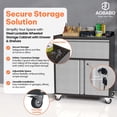 thumbnail image 3 of AOBABO Steel Lockable Wheeled Storage Cabinet w/Drawer & Shelves, 3 of 11