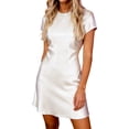 thumbnail image 1 of Elegante Vestido Corto Casual Multi-Color Suelto de las Mujeres Sienten el Cambio Redondo Del Cuello, Elástico Superior de Verano, 1 of 5