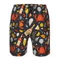 thumbnail image 3 of Logiee Seafood And Drinks Print Mens Swim Trunks Quick Dry Board Shorts,Breathable Hawaii Beach Shorts Swimwear Bathing Suits-Large, 3 of 6