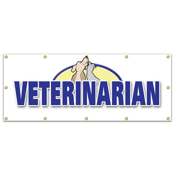 48"x120" VETERINARIAN BANNER SIGN vet animal hospital signs new dogs cats pets