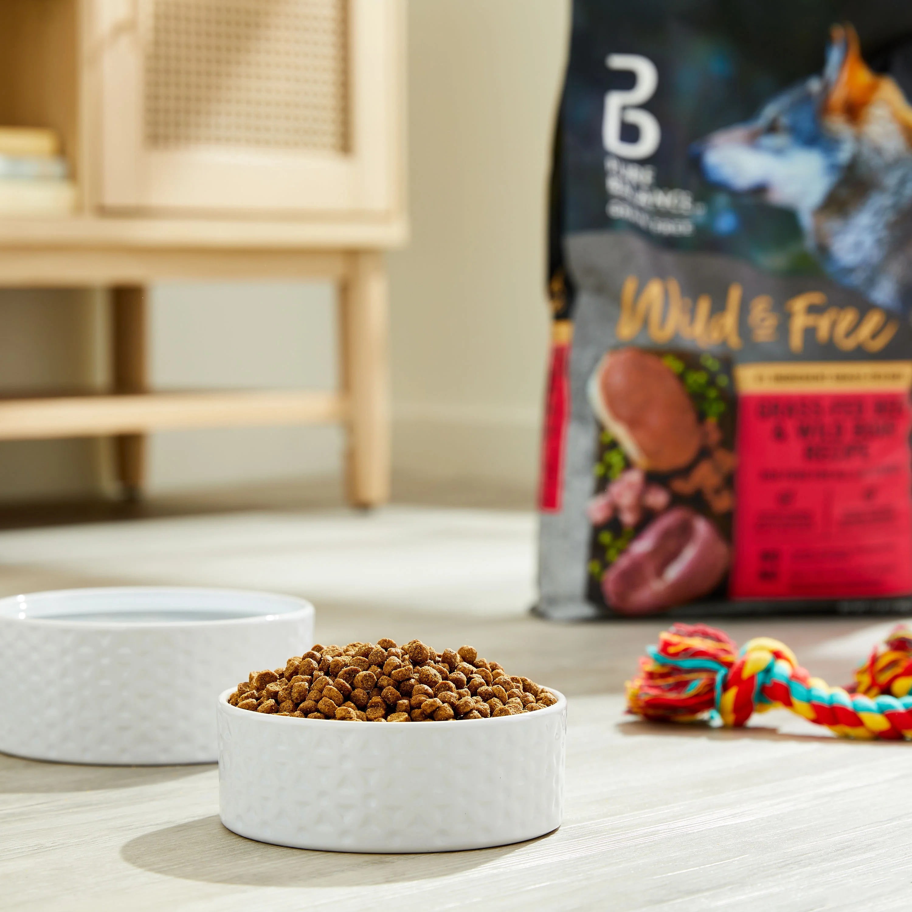 (4 pack) Pure Balance Wild & Free Grain-Free Beef & Wild Boar Recipe Dry Dog Food, 11 lb
