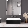 thumbnail image 3 of Black And White Ceramic Bathroom Sink, 16" X 12" Above Counter Porcelain Vessel Vanity Sink, Rectangle Modern Art Basin, 3 of 7