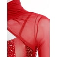 thumbnail image 3 of Zaldita Women's Ballet Dance Leotard Gymnastics Leotards Shiny Rhinestone Figure Skagting Bodysuit Red S, 3 of 4