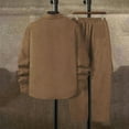 thumbnail image 2 of Yievot Men's Corduroy Jacket Tracksuit Set 2 Pieces Solid Lapel Long Sleeve Button Down Jacket and Straight Leg Pants Set, 2 of 3