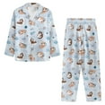 thumbnail image 3 of Renewold Cute Sloth Crewneck Pajama Size XS Women Home Daily Wear Athletic Clothing Indoor Activities Lingerie Outfits 2 PCS Lightweight Button Loungewear Nightwear Set, 3 of 6