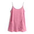 thumbnail image 3 of WTXUE Women Cotton Linen Tank Tops Casual Sleeveless Crewneck Camisole Loose Fit Spaghetti Strap Cami Shirts Sundress with Pockets Casual Work Blouse Dressy Casual Beach Vacation Blouses Pink Xl, 3 of 6