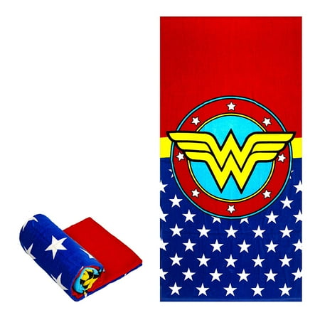Logo Scrubber Towel - DC Comics License Wonder Woman Logo Beach Towel