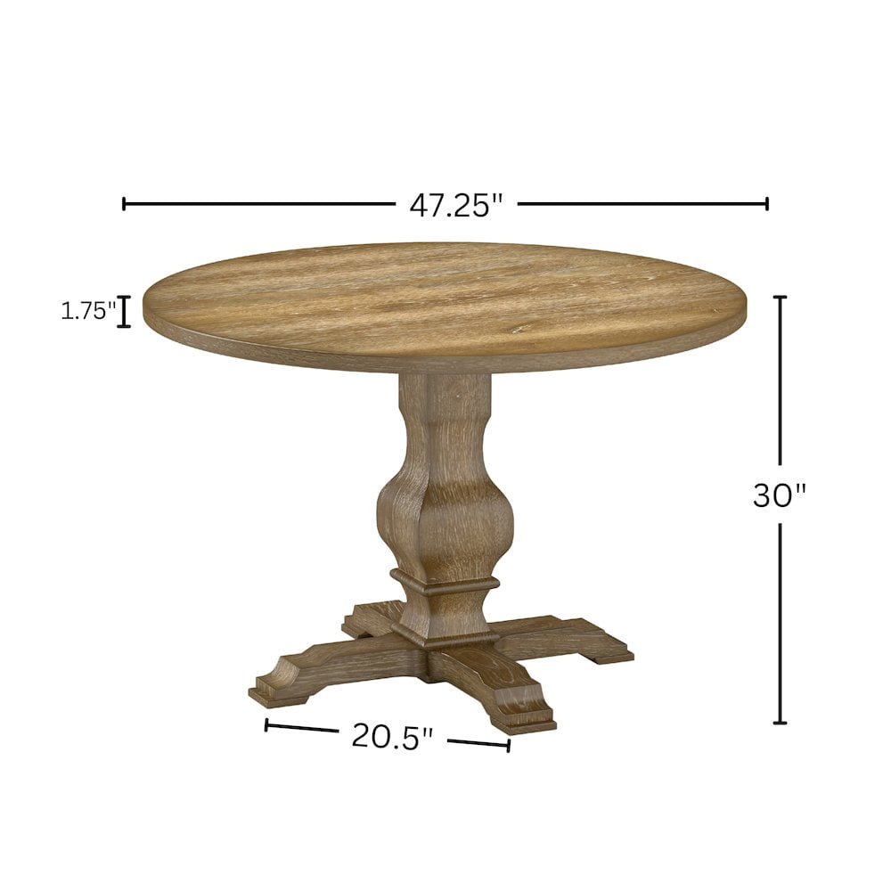 Roundhill Furniture Havre Pedestal Base Round Dining Table