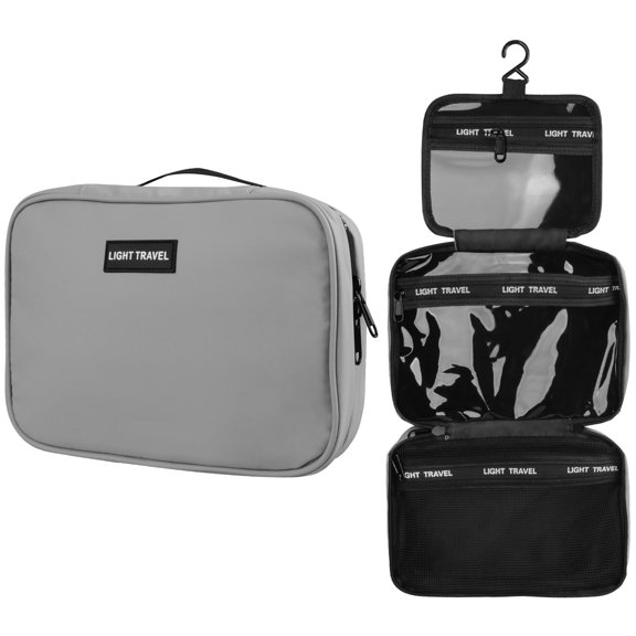 Toiletry Bag for Men and Women,Large Cosmetic Case Travel Bag w/ Hanging Hook Shower Bag for Bathroom,Thickened PVC Waterproof Makeup Bag Multiple Pockets Organizer Toiletries Bag for Travel Business