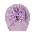 thumbnail image 1 of Summer Baby Girl Hat with Bow Hat Toddlers Soft Turban Knotting Hats Elastic Cap, 1 of 6