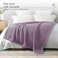 thumbnail image 6 of Exclusivo Mezcla King Size Flannel Fleece Blanket, Super Soft Velvet Plush Bed Blanket, 90x104 Inches, Grayish Purple, 6 of 8