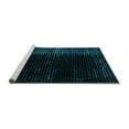 thumbnail image 2 of Ahgly Company Machine Washable Indoor Square Abstract Turquoise Blue Modern Area Rugs, 3' Square, 2 of 4