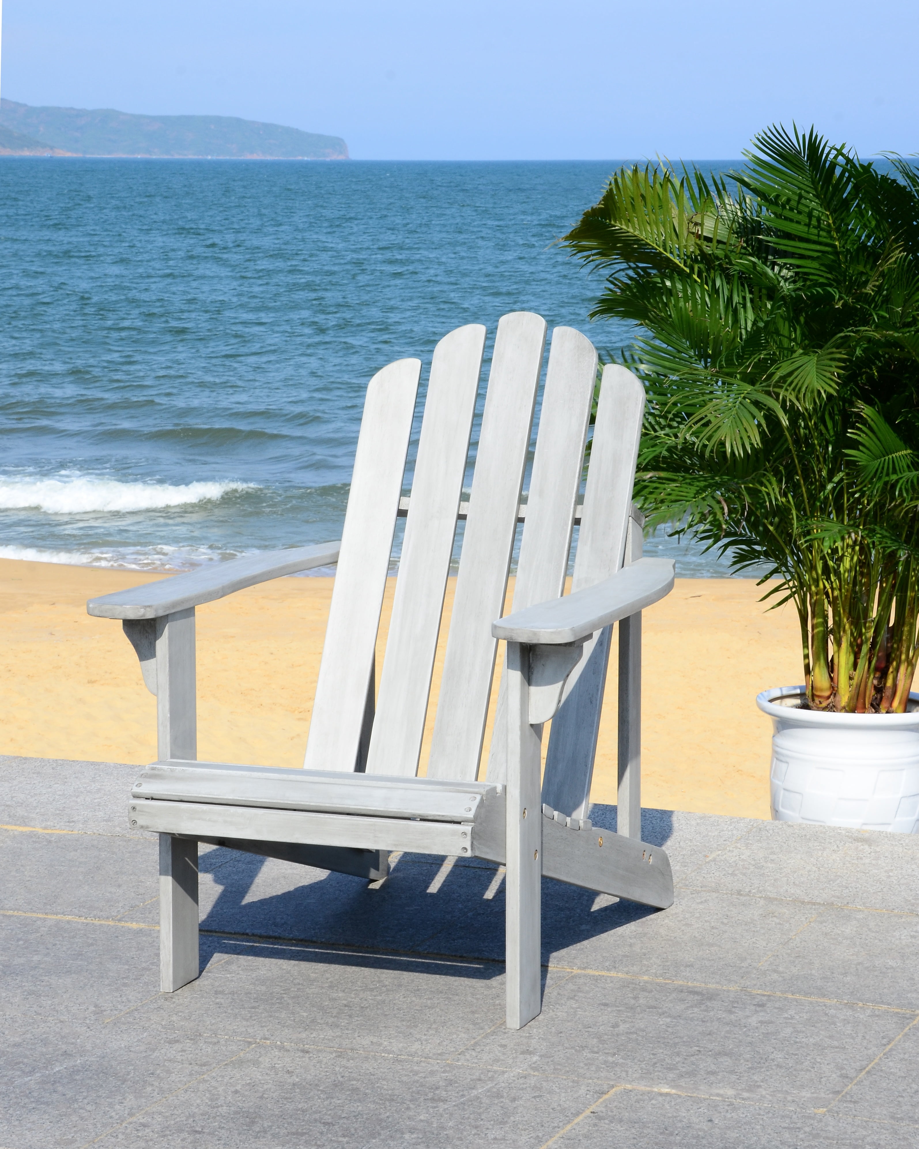 Safavieh Topher Outdoor Patio Nautical Adirondack Chair - Grey Wash