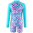 thumbnail image 4 of Hotiary Toddler's Mermaid Printed One-Piece Bathing Suit for Summer Kids Long Sleeved Sunscreen Swimsuit for Girls 4-12 Years Old, 4 of 15