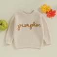 thumbnail image 2 of Okbabeha Toddler Baby Girl Boy Knit Sweater Pumpkin Long Sleeve Pullover Crewneck Sweatshirt Fall Halloween Baby Clothes, 2 of 7