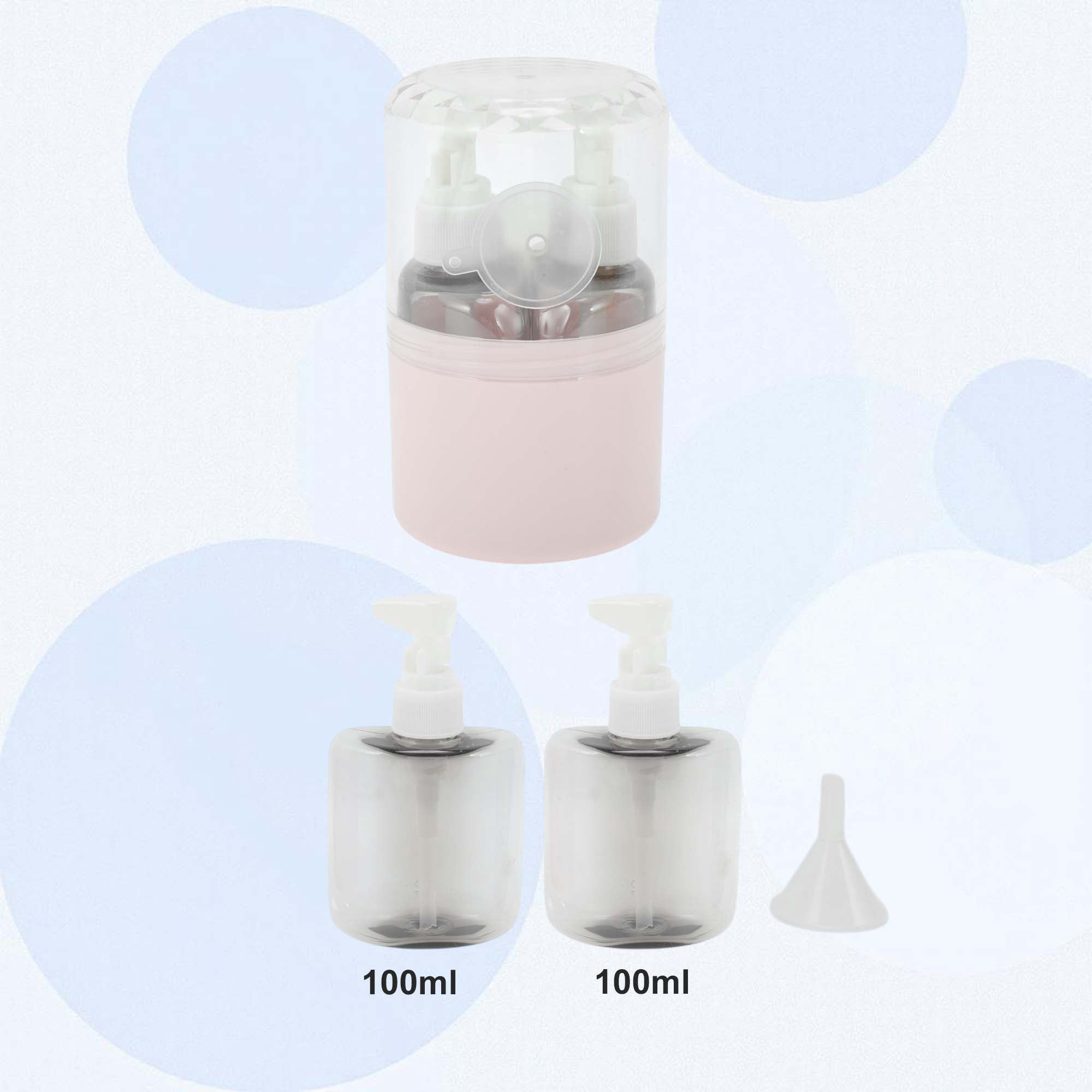 Unique Bargains Portable Travel Container Set 2Pcs for Travel Pink
