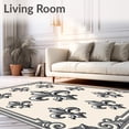thumbnail image 2 of ODIKA 4'x6' Machine Washable Non-Slip Area Rug, Classic Antiqued Baroque Fleur de Emblem High Traffic Rug, Beige, 657883, 2 of 7