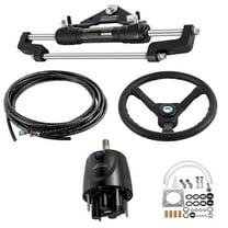 KFFKFF 300HP Hydraulic Marine Steering Set, Helm Pump Included, 16ft Hydraulic Steering Tube for Nautical Navigation System