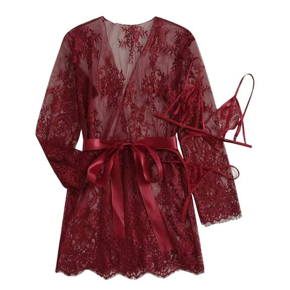 uublik Valentines Lingerie Set for Women Lace Bodysuit Babydoll Plus Size Sexy Naughty