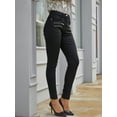 thumbnail image 4 of Eilly Bazar PU Leather Pants for Women Zip Detail Femal Skinny Long Pants Black L, 4 of 5