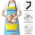 thumbnail image 4 of Kdxio Dog Takes a Bath in the Bathtub Apron with Pockets Adjustable Kitchen Aprons for Men Women Waterproof Aprons for Cooking,Drawing,Crafting, Baking Household Cleaning, 4 of 8