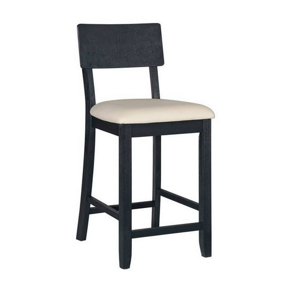 Linon Jordan Wood 25.5" Counter Stool in Dark Charcoal Gray