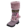 thumbnail image 4 of Winter Warm Furry Mid Calf Snow Boots for Women Tall Lace Up Faux Fur Lined Mid Calf Anti-Slip Riding Boot, 4 of 4