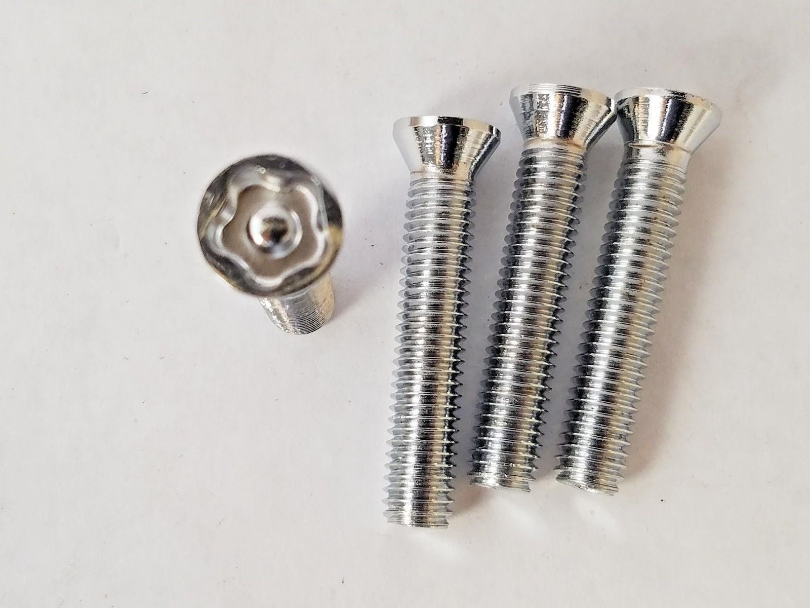 4 SCREWS WHEEL RIM CENTER CAP LOCK 8mm X 1.25mm 1.71"L & Key Install