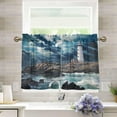 thumbnail image 6 of GZHJMY 36 Inch Length Kitchen Curtains Lighthouse 2 Panels Half Window Sheer Curtains Rod Pocket Farmhouse Short Drapes for Bathroom Cafe Basement Home Decor, 6 of 7
