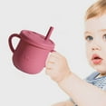 thumbnail image 4 of Dianli Silicone Straw Cup for Infants 150ml Leak-Proof Training Cup with 2 Handles Snack Lid Food Grade Drop-Resistant Toddler Drinking Cup Random Designs BPA-Free Easy Clean, 4 of 5