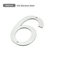 thumbnail image 3 of Uxcell 5 Inch 304 Stainless Steel House Number Polishing for Door Mailbox(Number 6), 3 of 5