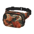 thumbnail image 2 of Zufioo Gigantic Skull In Clouds Print Square Double Layer Waist Bag, Durable & Stylish Fanny Pack with Zippered Pockets and Adjustable Strap for Outdoor & Daily, 2 of 6