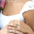 thumbnail image 5 of Clara Pucci 14K White Gold 3ct Green Solitaire Ring for Women, 5 of 8