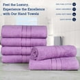 thumbnail image 2 of Casa Lino 6Pc Hand Towels for Gym & Spa (24" x 16") 100% Cotton, 400GSM, Ultra Soft & Absorbent (Violet Tulip), 2 of 7