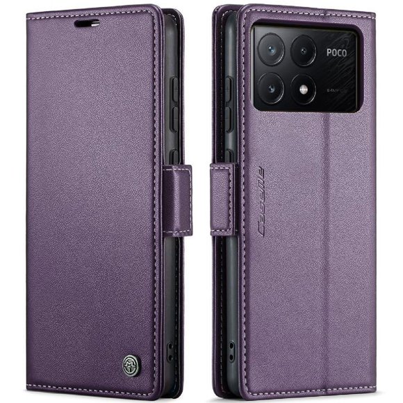 Funda tipo cartera Xiaomi Poco X6 Pro 5G con cierre magnético, RFID, tarjetero, soporte, carga inalámbrica